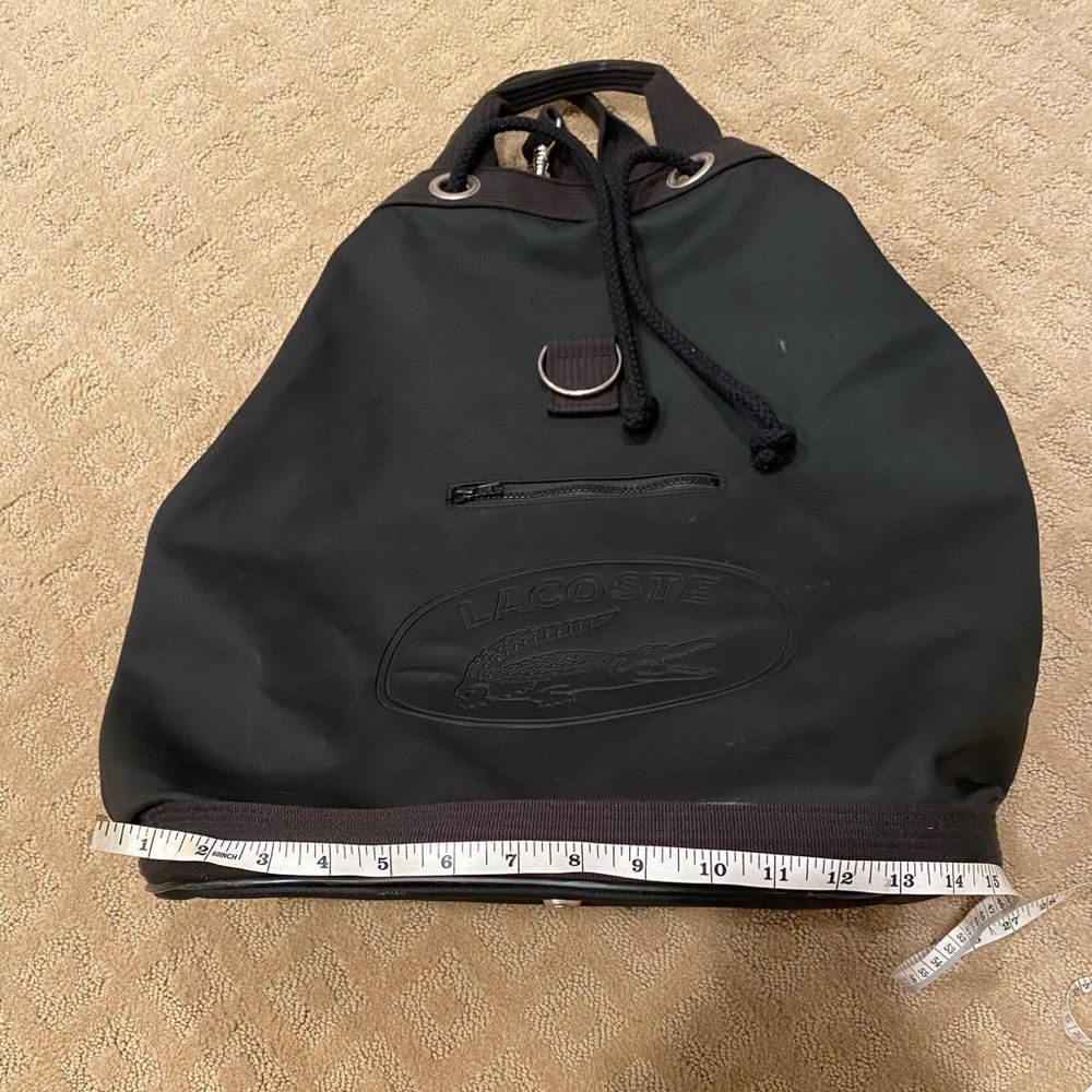 Extra Large Vintage 1990s Lacoste Travel Weekender Luggage Backpack- Black - Picture 8 of 13